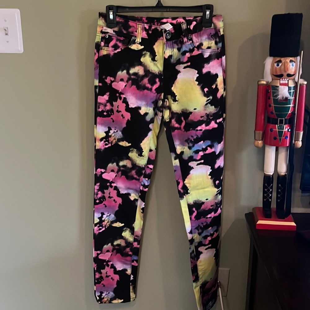 NWOT Justice Premium Tie Dye Stretchy Skinny Cotton Jeans. Size 14R.